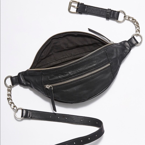 chain belt bag black